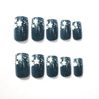 Acrylic Nail Extensions Floral Glitter Full Cover