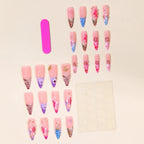 Acrylic Nail Extensions Floral Glossy Easy At-Home
