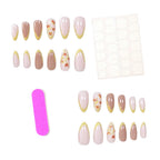 Acrylic Nail Extensions Floral Pre-Shaped Set of 24