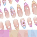 Acrylic Nail Extensions Floral Set of 24