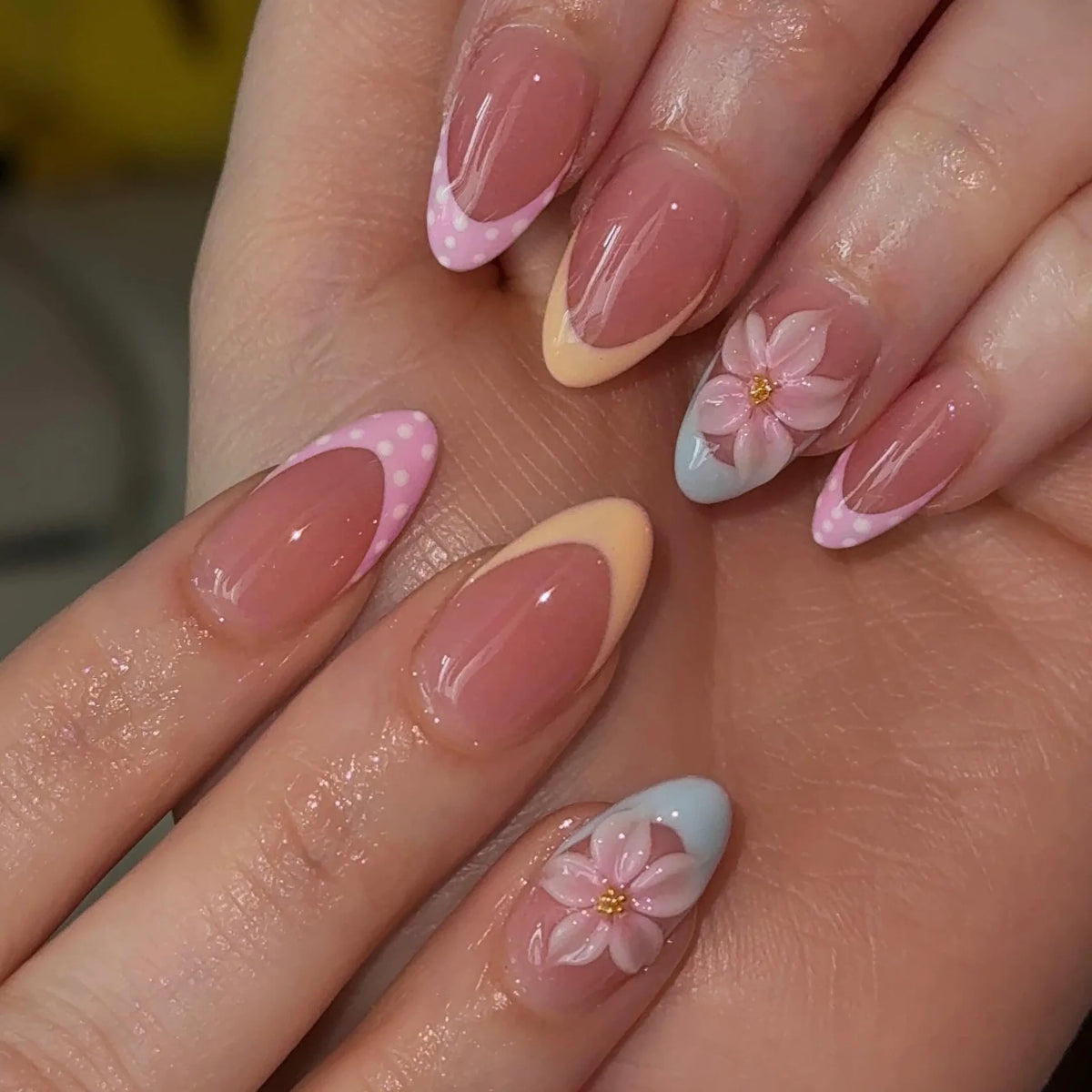 Acrylic Nail Extensions Floral Set of 24