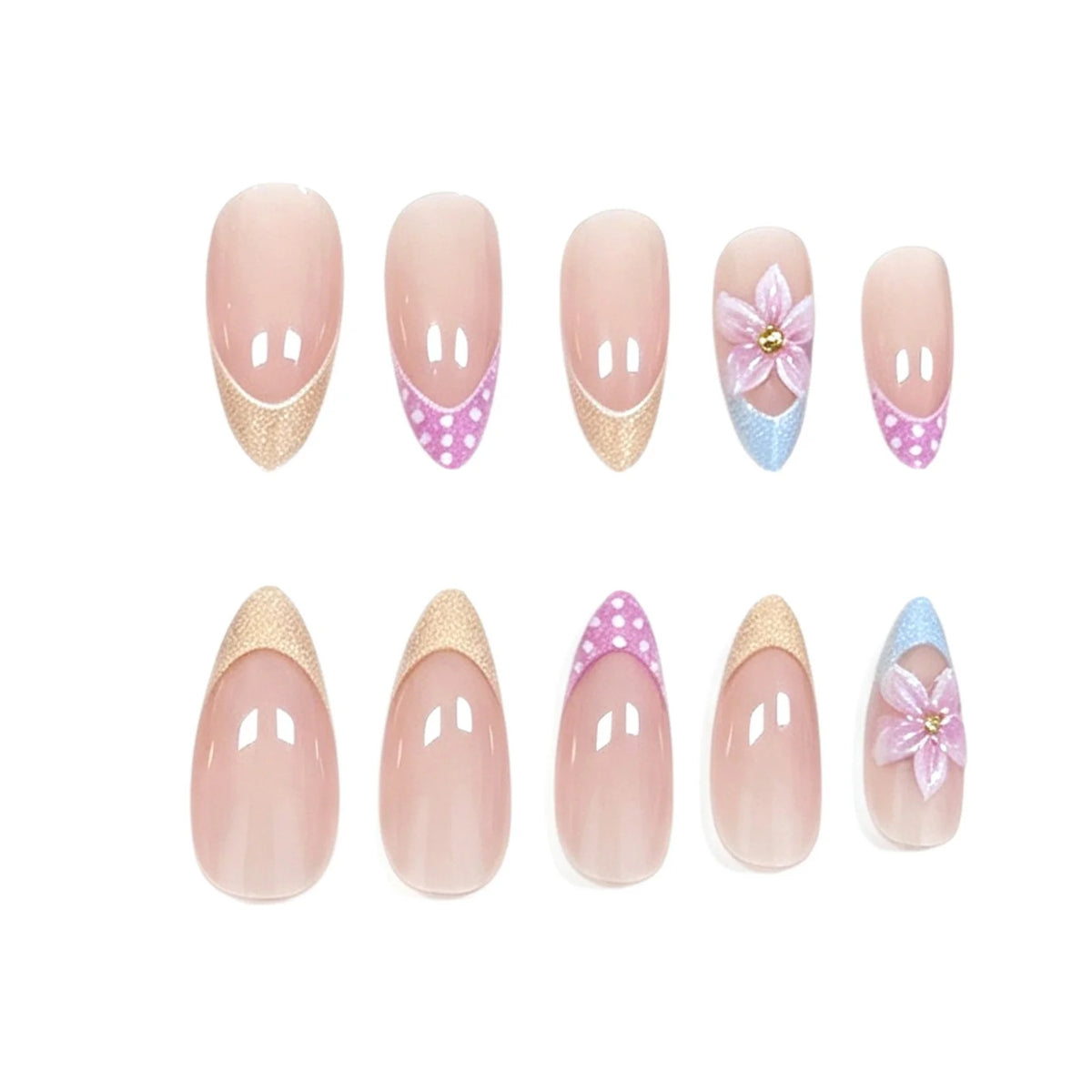 Acrylic Nail Extensions Floral Set of 24