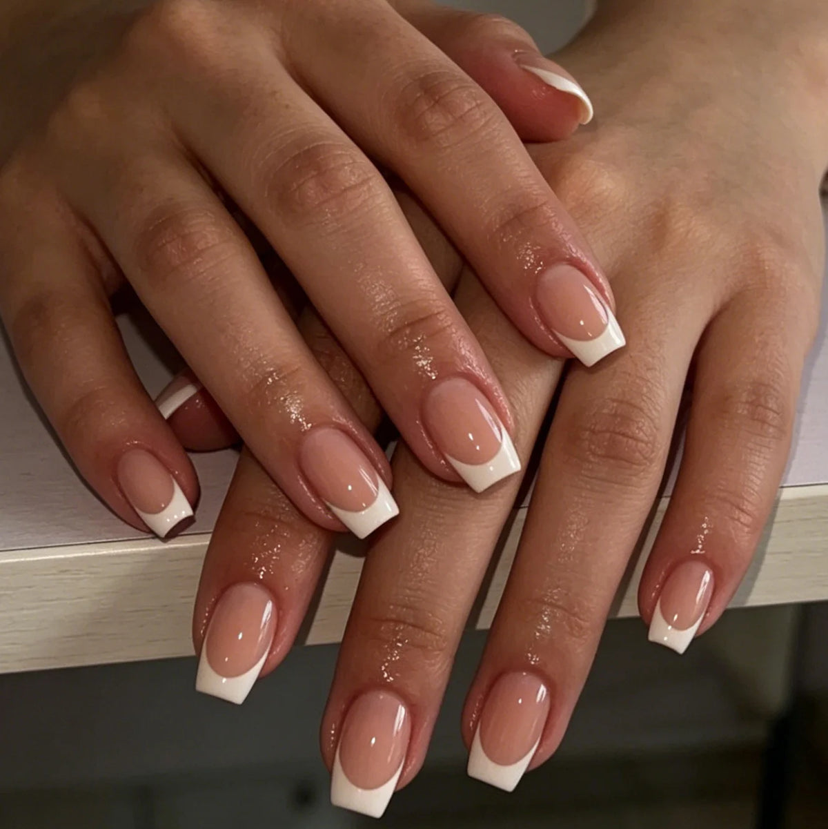 Acrylic Nail Extensions French Tip Easy Application Set of 24
