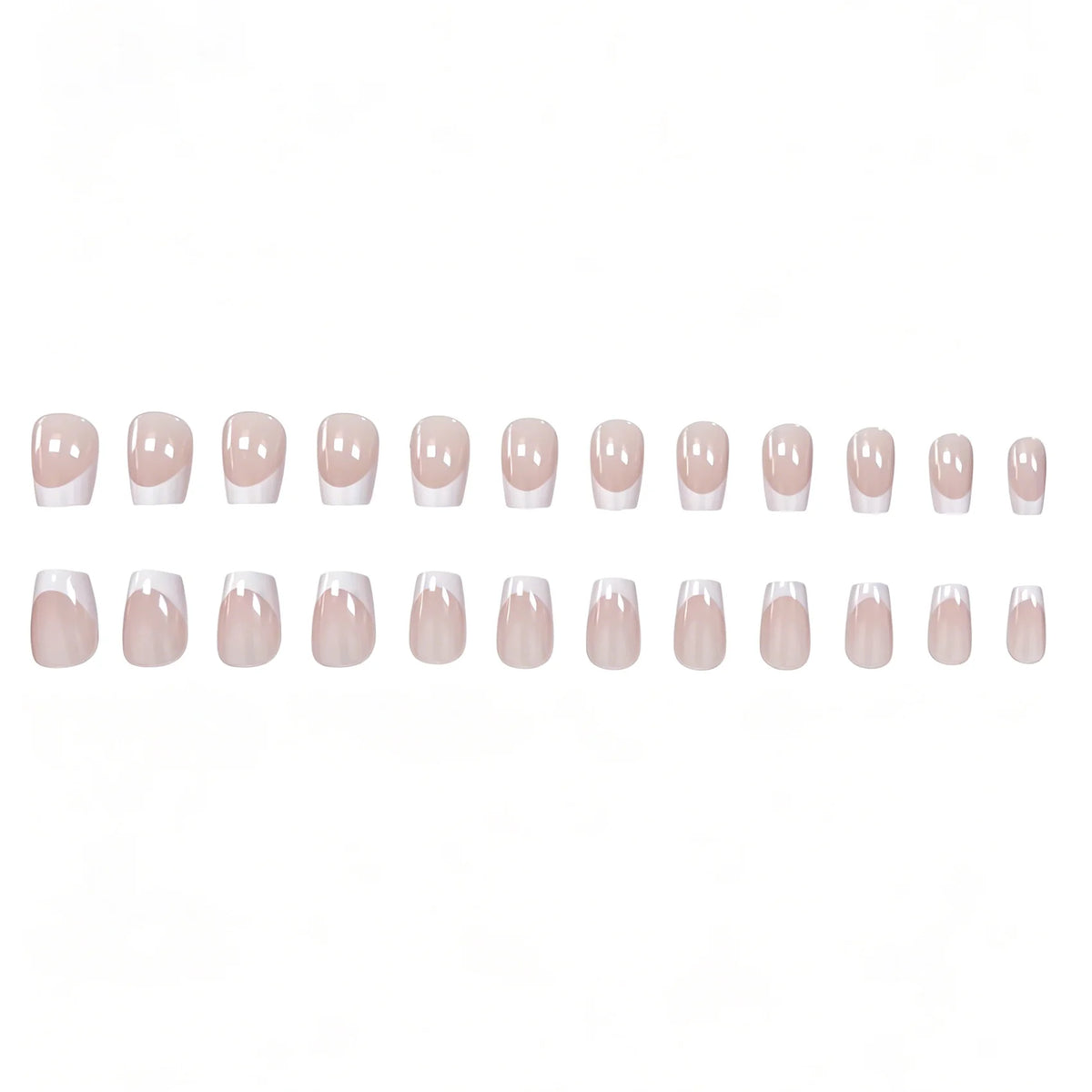Acrylic Nail Extensions French Tip Easy Application Set of 24