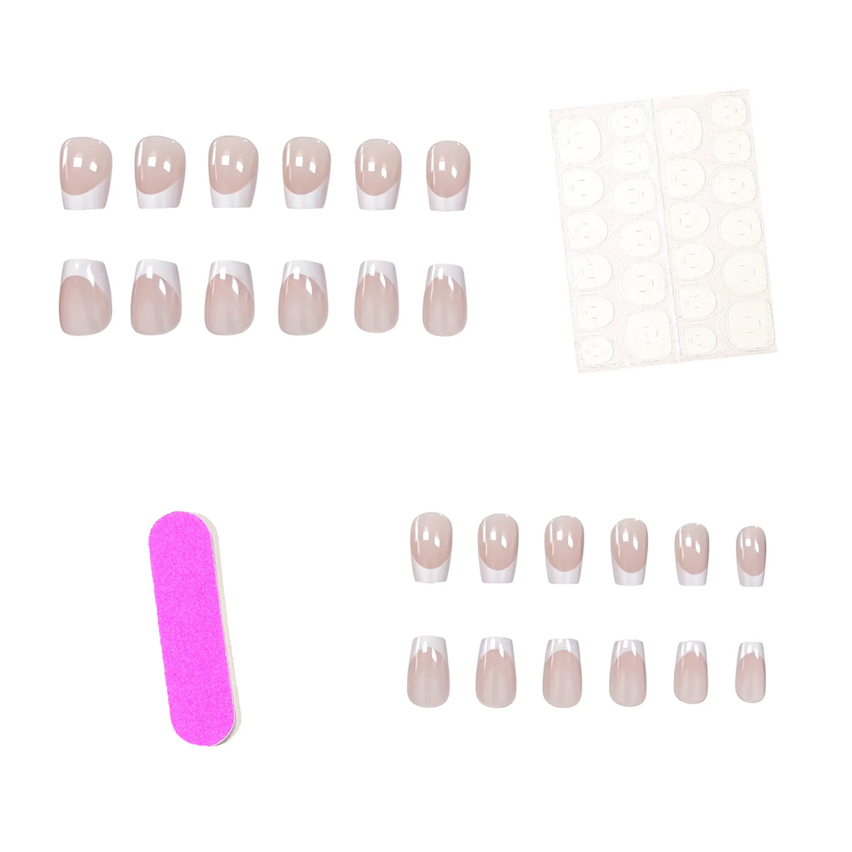 Acrylic Nail Extensions French Tip Easy Application Set of 24