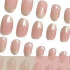 Acrylic Nail Extensions French Tip Rose Set of 24