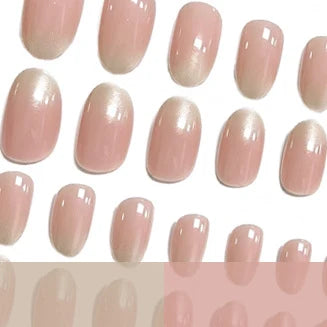 Acrylic Nail Extensions French Tip Rose Set of 24
