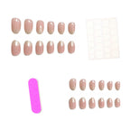 Acrylic Nail Extensions French Tip Rose Set of 24