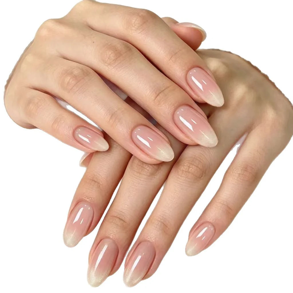 Acrylic Nail Extensions French Tip Rose Set of 24