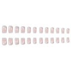 Acrylic Nail Extensions Glitter French Tip Set of 24