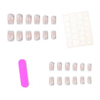 Acrylic Nail Extensions Glitter French Tip Set of 24