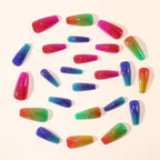Acrylic Nail Extensions Glitter Gradient Full Cover Easy DIY