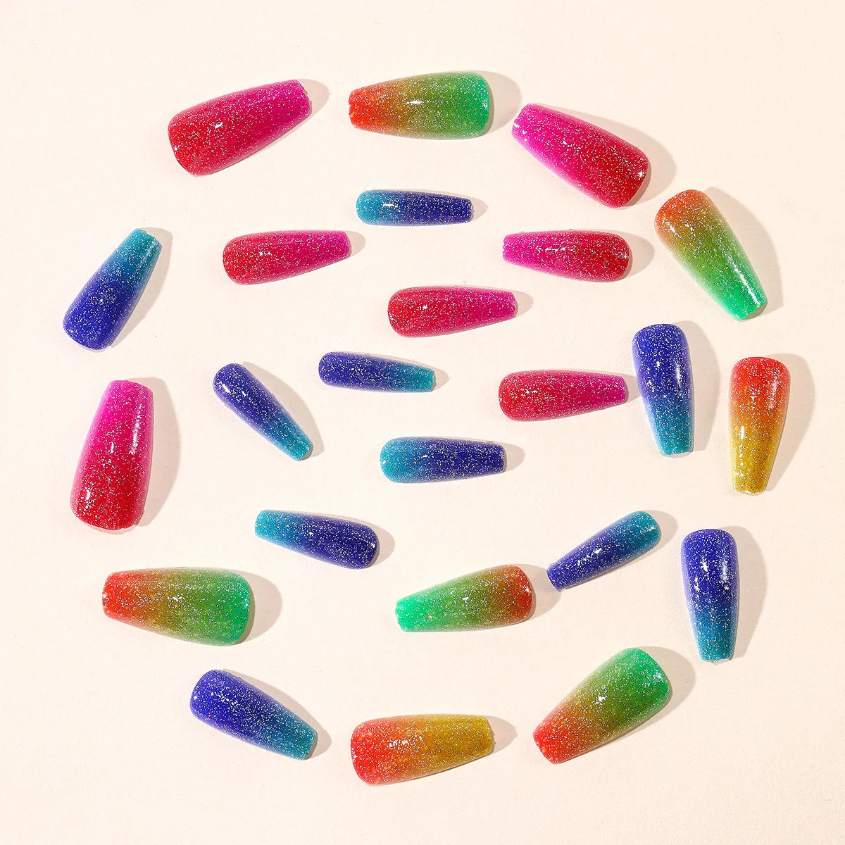 Acrylic Nail Extensions Glitter Gradient Full Cover Easy DIY