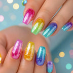 Acrylic Nail Extensions Glitter Gradient Full Cover Easy DIY