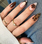 Acrylic Nail Extensions Hand-Painted Floral Full Coverage