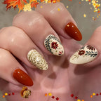 Acrylic Nail Extensions Hand-Painted Floral Full Coverage