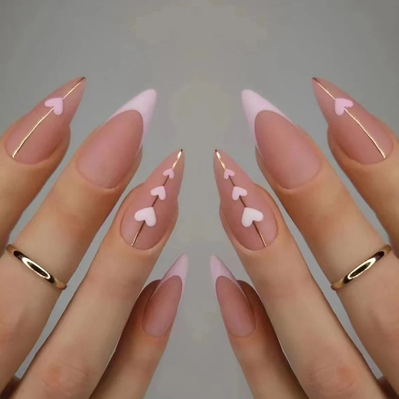 Acrylic Nail Extensions Heart-Embellished Complete Kit & Easy Application