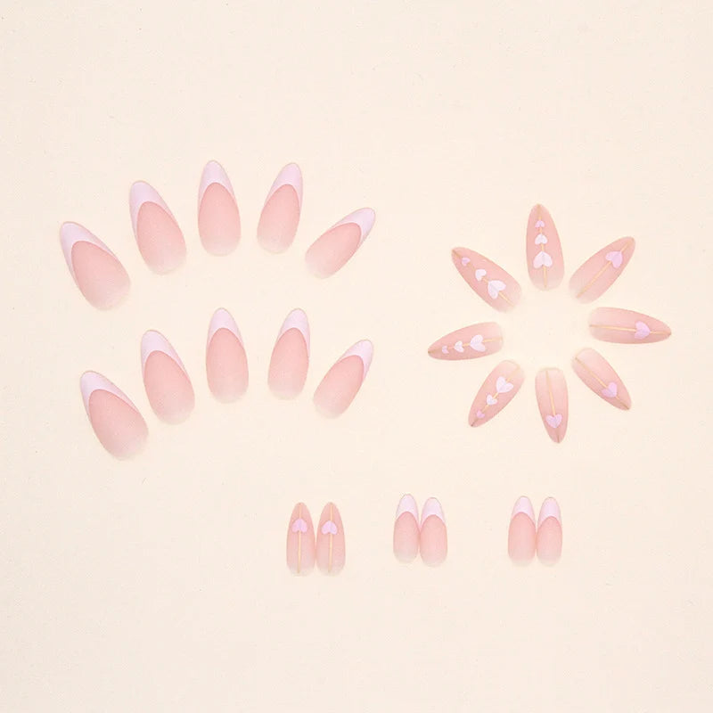 Acrylic Nail Extensions Heart-Embellished Complete Kit & Easy Application