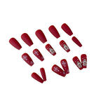 Acrylic Nail Extensions Long Jelly-Style Snowflake Designs