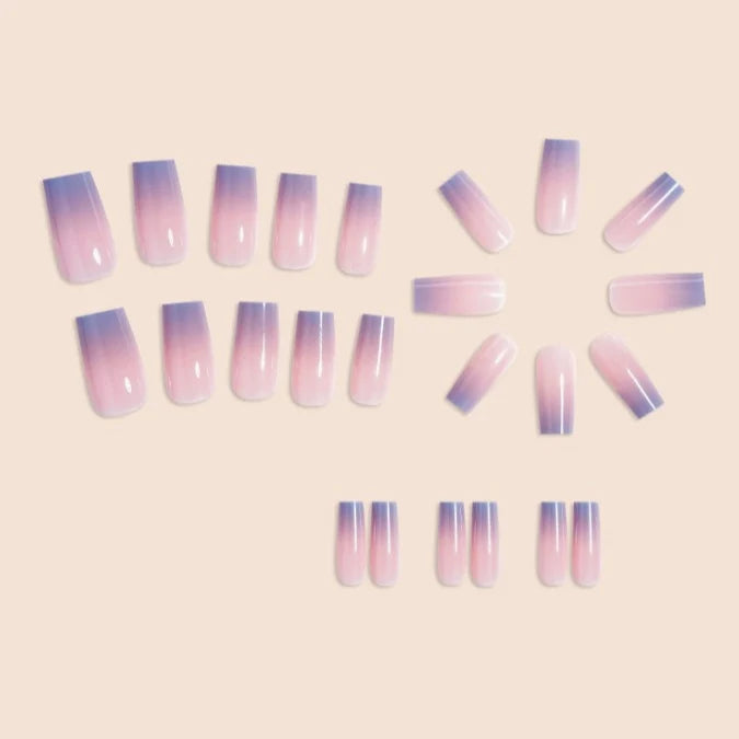 Acrylic Nail Extensions Ombre Gradient Chip-Resistant Square & Stiletto