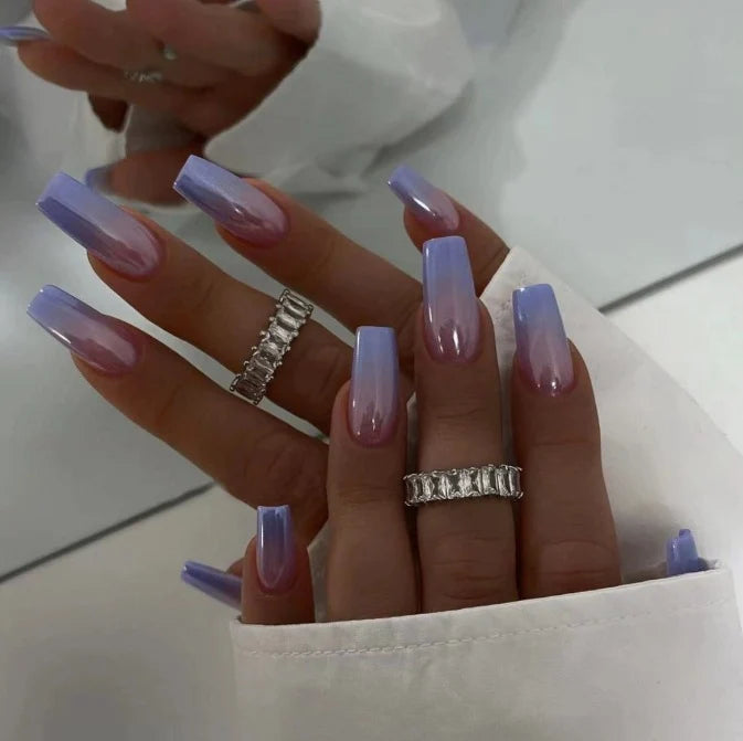 Acrylic Nail Extensions Ombre Gradient Chip-Resistant Square & Stiletto