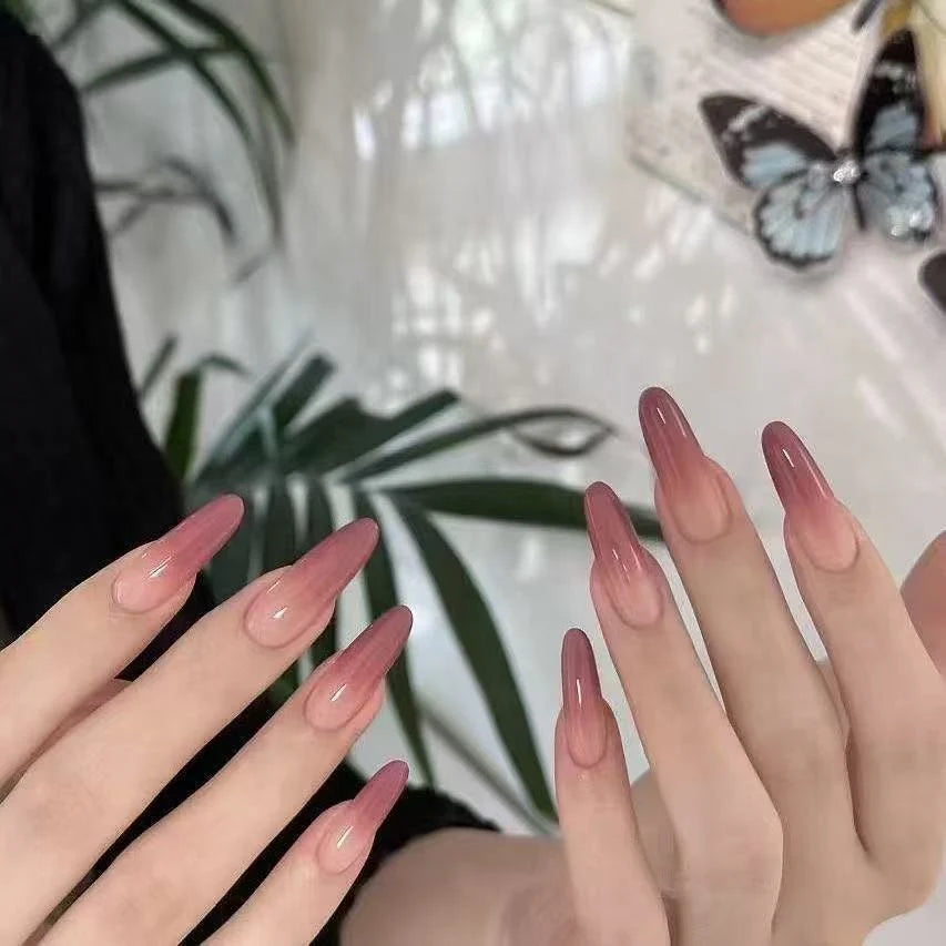 Acrylic Nail Extensions Ombre Gradient Dry Rose Easy Application