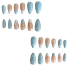 Acrylic Nail Extensions Pastel Pearl & Gold Accents