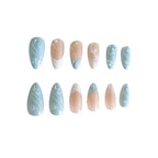 Acrylic Nail Extensions Pastel Pearl & Gold Accents