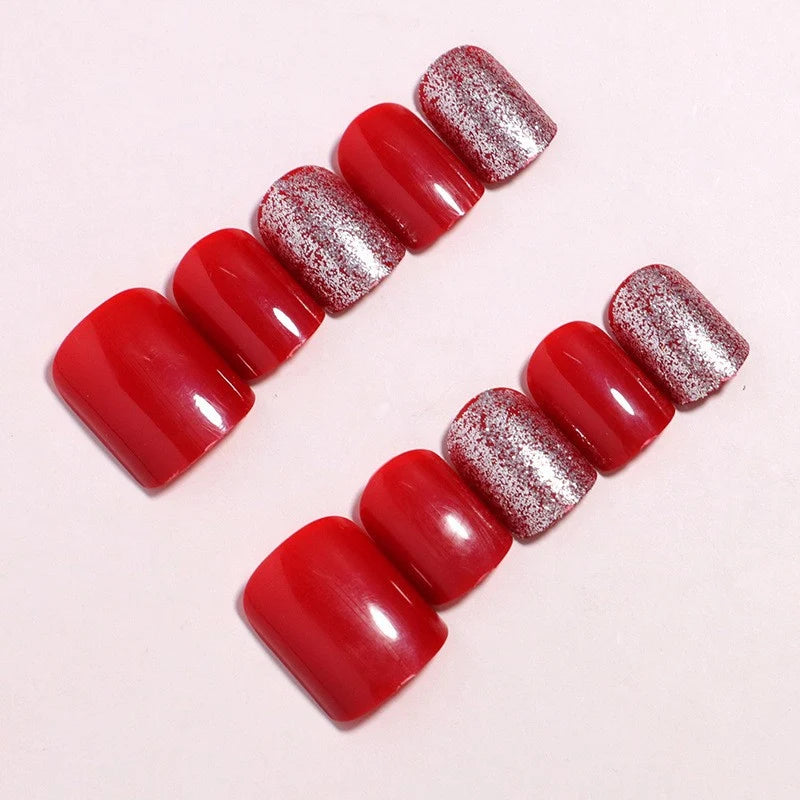 Acrylic Nail Extensions Short Glossy Set of 24