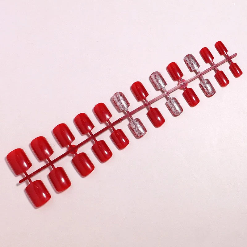 Acrylic Nail Extensions Short Glossy Set of 24