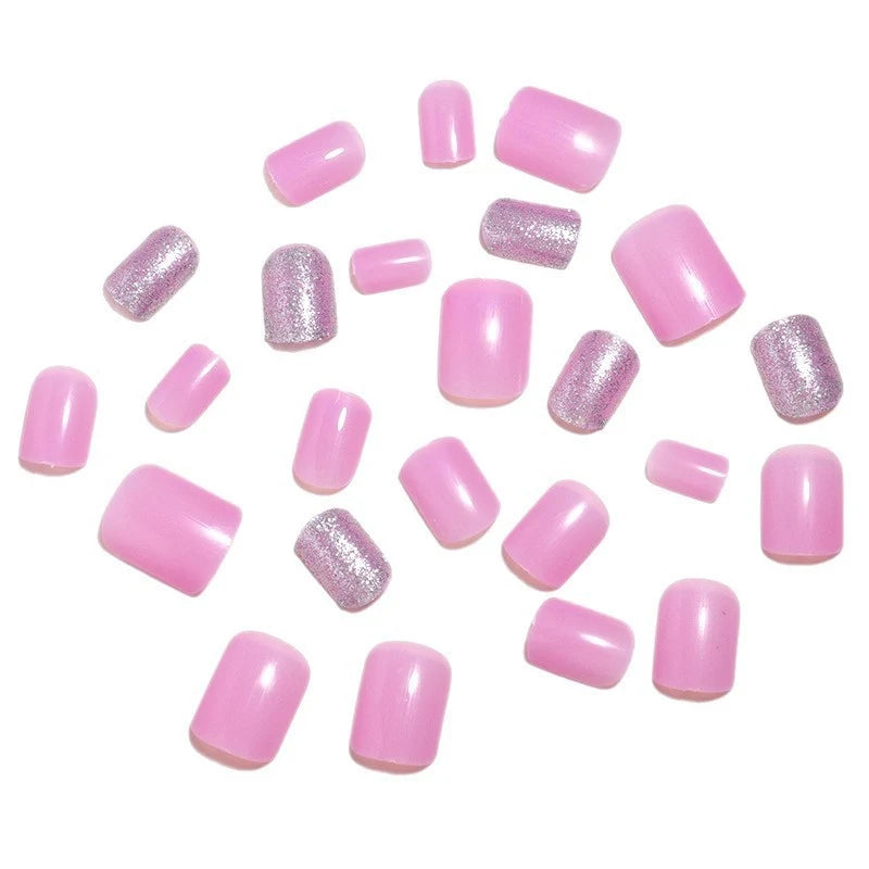Acrylic Nail Extensions Short Glossy Set of 24