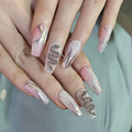 Acrylic Nail Extensions Snake Motif Shiny Finish