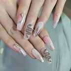 Acrylic Nail Extensions Snake Motif Shiny Finish