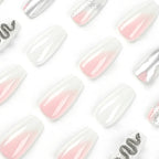 Acrylic Nail Extensions Snake Motif Shiny Finish