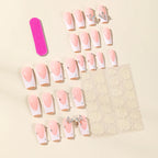 Acrylic Nail Extensions Stiletto Shape Rhinestone & Hand-Painted