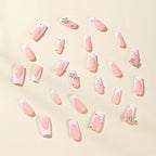Acrylic Nail Extensions Stiletto Shape Rhinestone & Hand-Painted