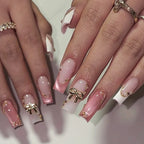 Acrylic Nail Set 24-Piece Glitter & 3D Accents
