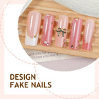 Acrylic Nail Set 24-Piece Glitter & 3D Accents