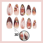 Acrylic Nail Set 3D Floral Easy-Apply
