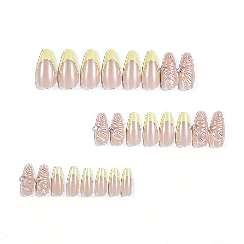 Acrylic Nail Set 3D Shell & Gem Design