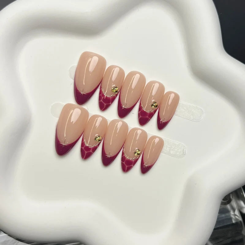 Acrylic Nail Set Almond Shape Adhesive Included