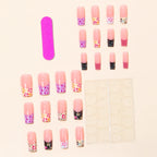 Acrylic Nail Set Artistic Designs Easy Application Long-Lasting Wear