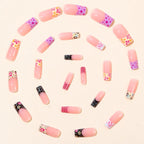Acrylic Nail Set Artistic Designs Easy Application Long-Lasting Wear