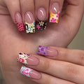 Acrylic Nail Set Artistic Designs Easy Application Long-Lasting Wear