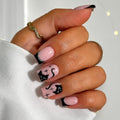 Acrylic Nail Set Black Gloss & Sparkle Easy Application