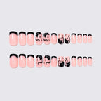 Acrylic Nail Set Black Gloss & Sparkle Easy Application