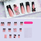 Acrylic Nail Set Black-Pink Designs Storage Box
