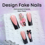 Acrylic Nail Set Black-Pink Designs Storage Box