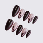 Acrylic Nail Set Black-Pink Easy Apply & Long-Lasting