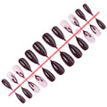 Acrylic Nail Set Black-Pink Easy Apply & Long-Lasting